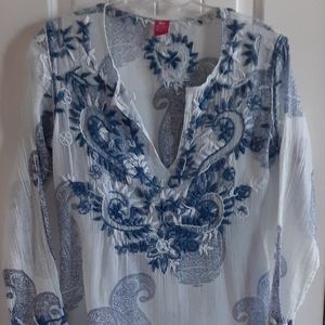 Raj Made in India 100% Cotton EMBROIDERED TOP Size Medium